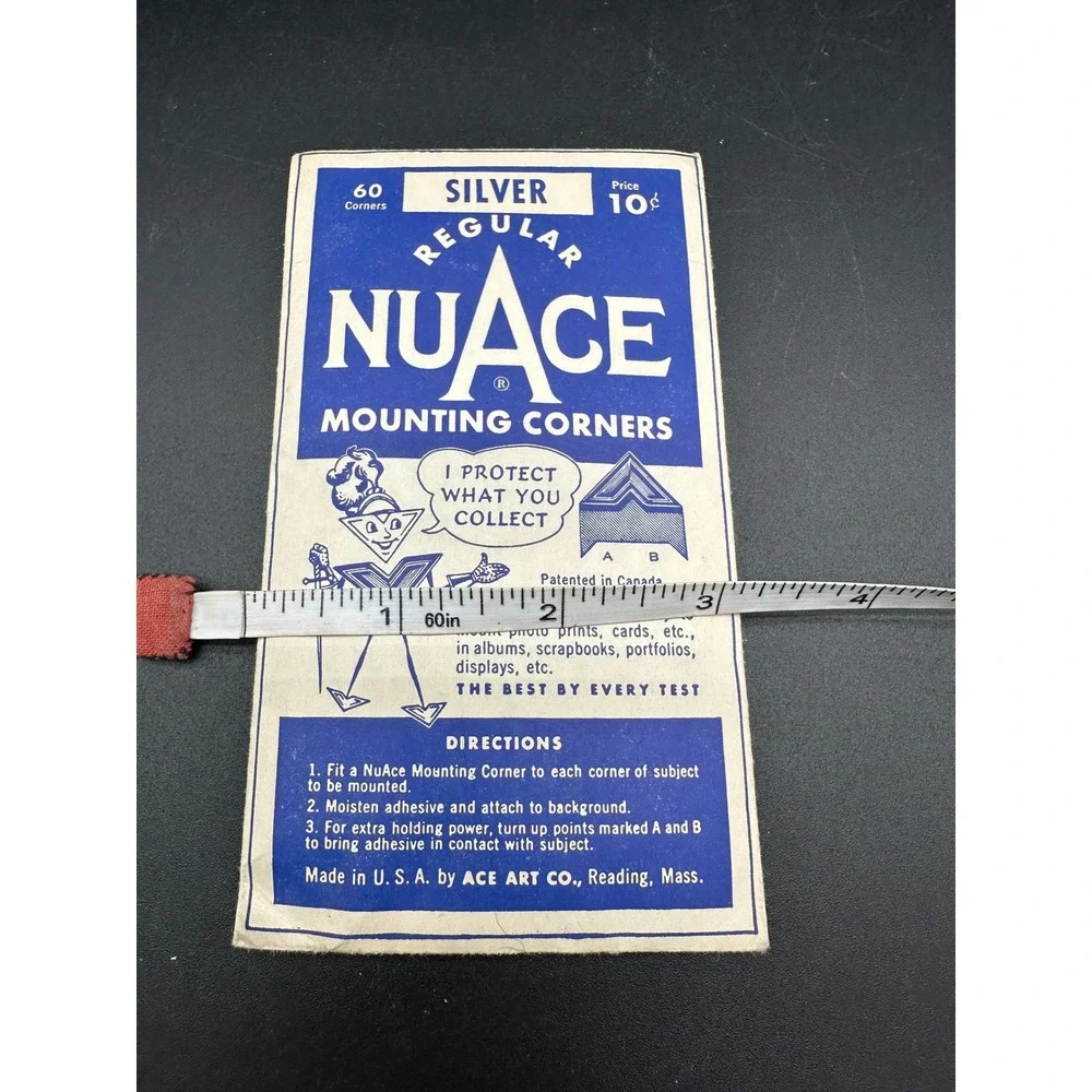 Vintage NuAce Regular Mounting Corners Silver Ace‎ Art Co Made in USA Retro 10c